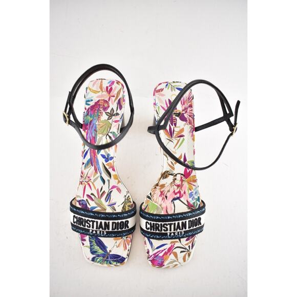 Dior TDJ Fantastica Black Blue Dway Heeled Sandal Ankle Strap Heel Pump 39.5 - Picture 10 of 14